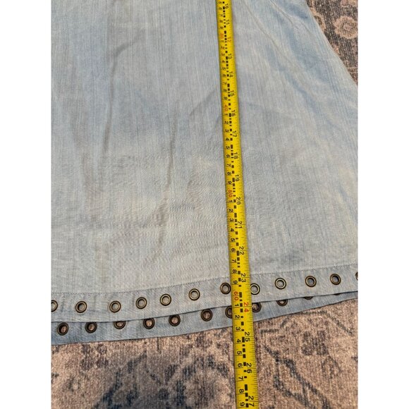 John Mark Women's Pullover Chambray Blouse Medium 3/4 Sleeves Coastal Lagenlook - Picture 7 of 9